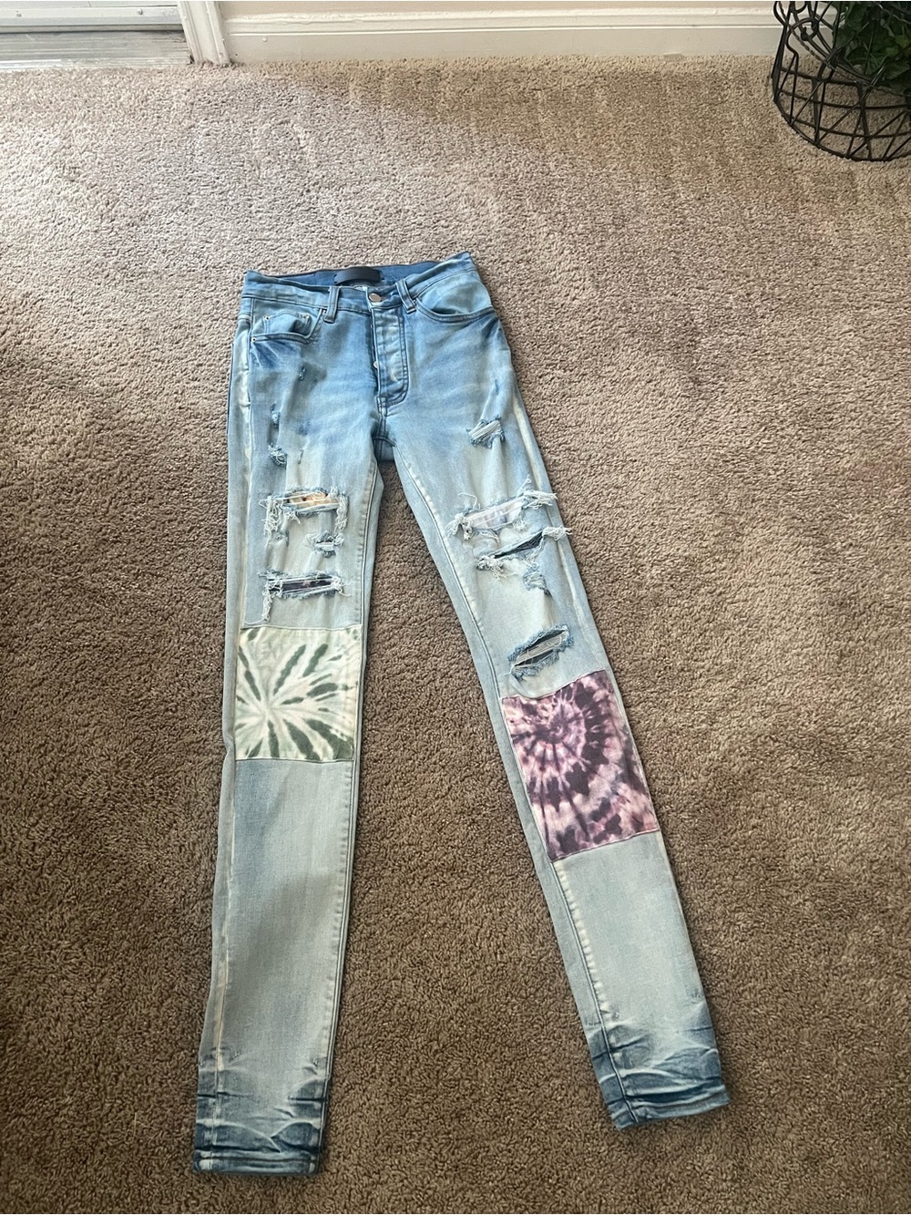 AMIRI Washed Light Blue Denim Jeans